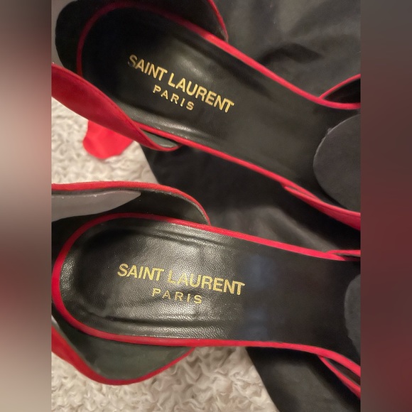 Authentic Saint Laurent Paris red D’orsay suede pumps with dust bag. - Picture 5 of 10